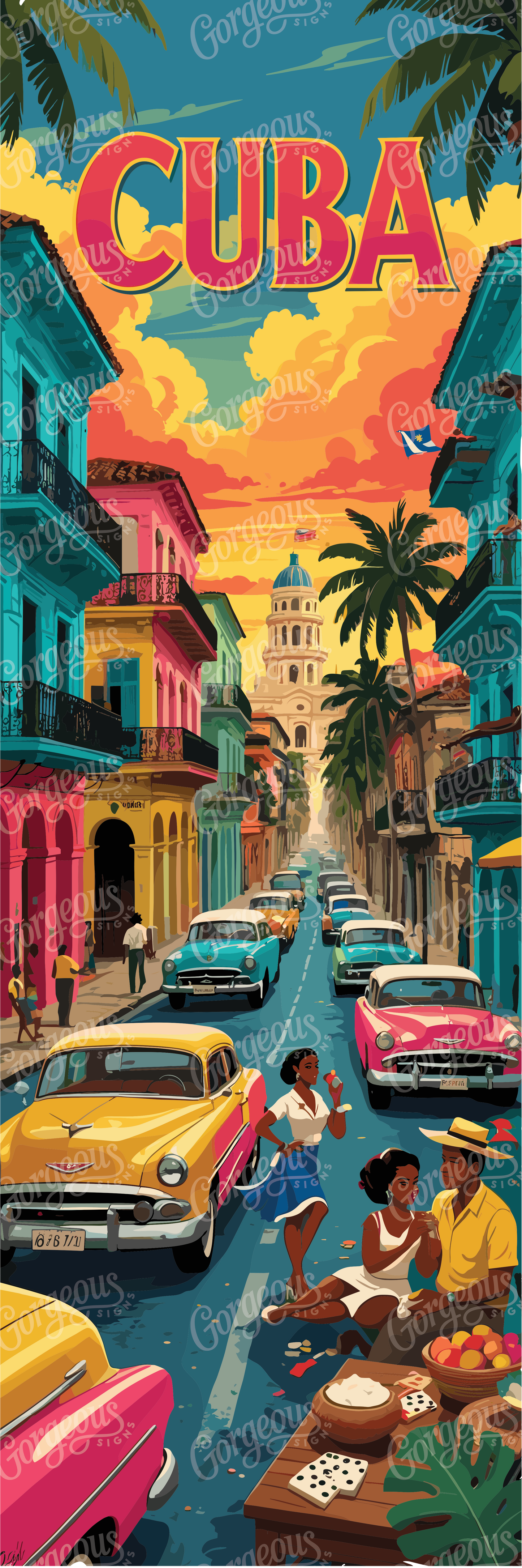 Cuba Wall hanging art, UV printed decor, Cuba wall art, Gift for her, House decor, Modern art sign, Travel Lover gift, Wall Decor
