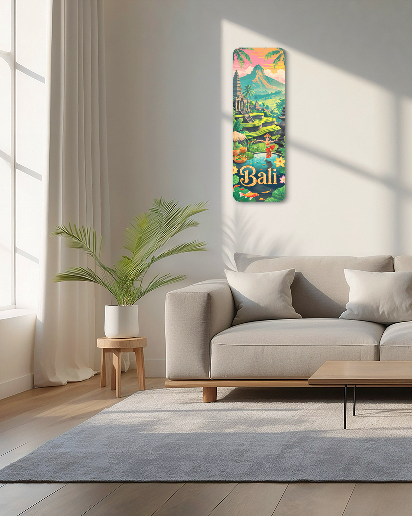 Bali Wall Decor, Housewarming Gift Idea, Unique Wall Decor, Living Room Wall Art, Travel Lover Gift, UV Printed Decor, Large Wall Decor Gift