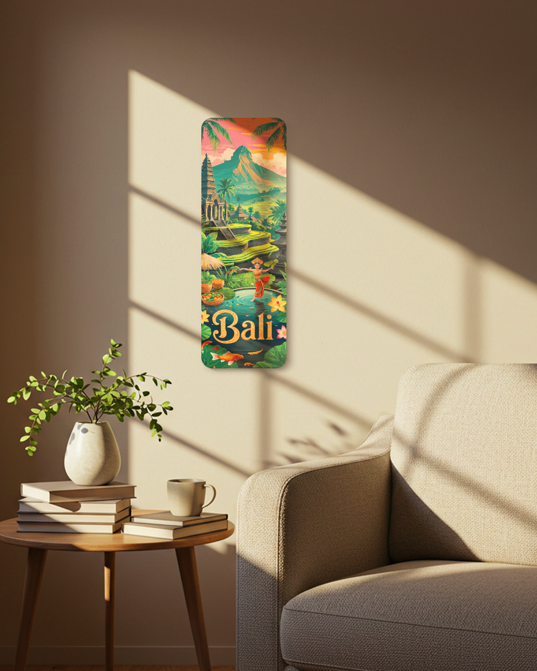 Bali Wall Decor, Housewarming Gift Idea, Unique Wall Decor, Living Room Wall Art, Travel Lover Gift, UV Printed Decor, Large Wall Decor Gift