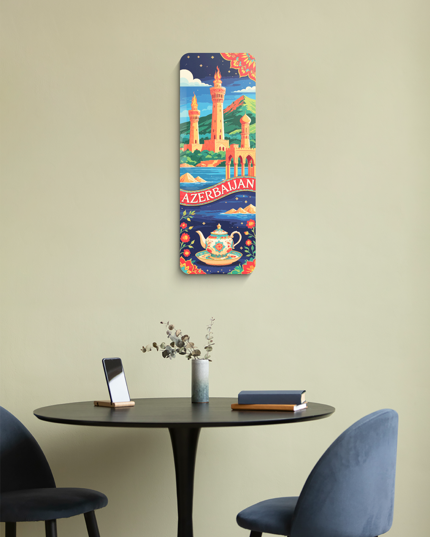 Modern Azerbaijan Wall Art – UV Printed Decorative Sign for Living Room, Travel Lover Gift, Unique Home Decor, Wall Hanging Art, Best Gifts