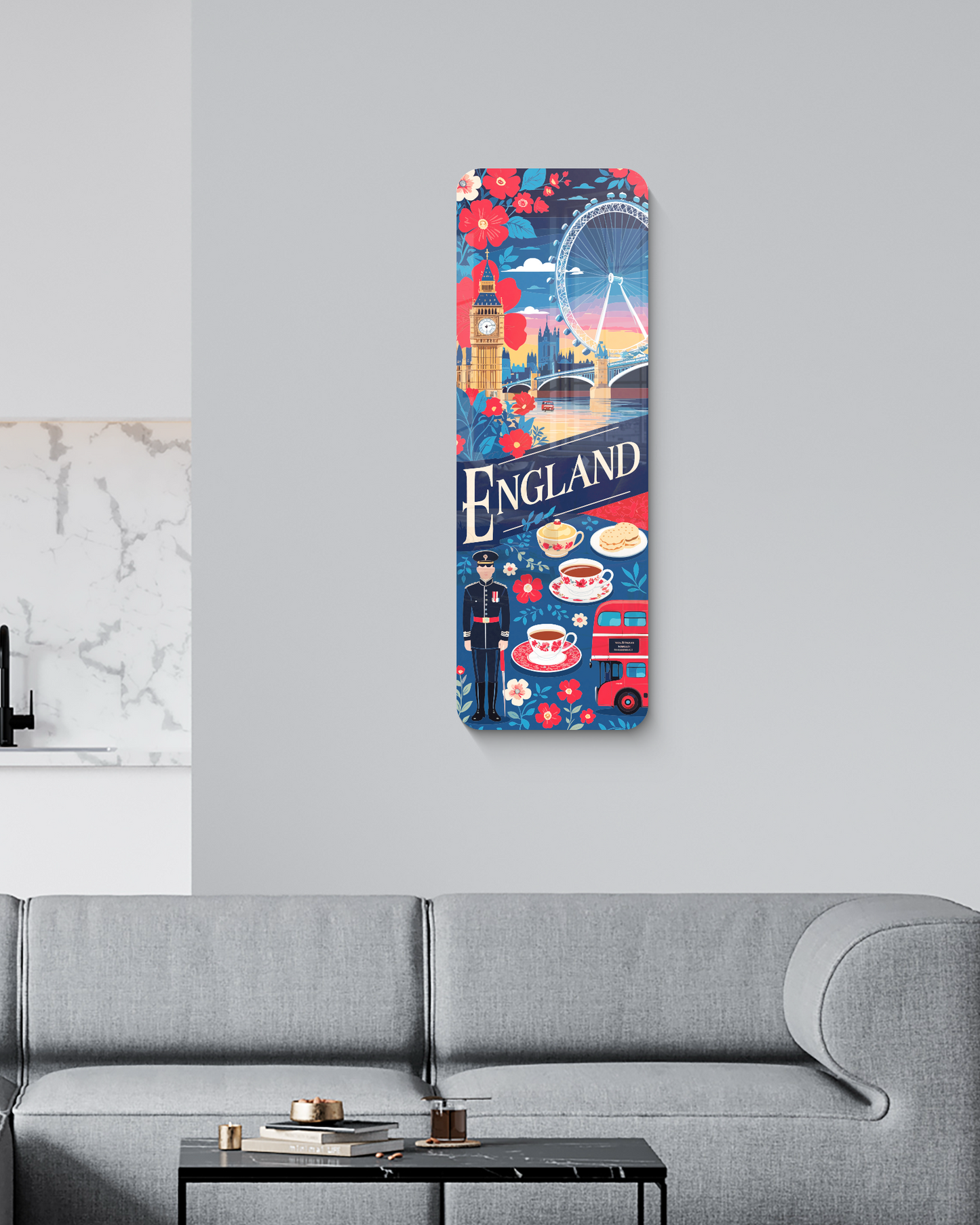 England Mirror wall decor, Farmhouse wall decor, Best gift for her him, London Dining room wall art, Christmas gift idea, Wall Decor
