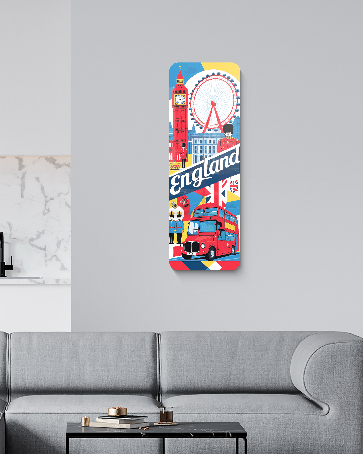 Unique London Wall Decor, England UV Printed Decor, Living Room Wall Art, Home Wall Hanging, Travel Lover, Large Wall Decor, Best Gift