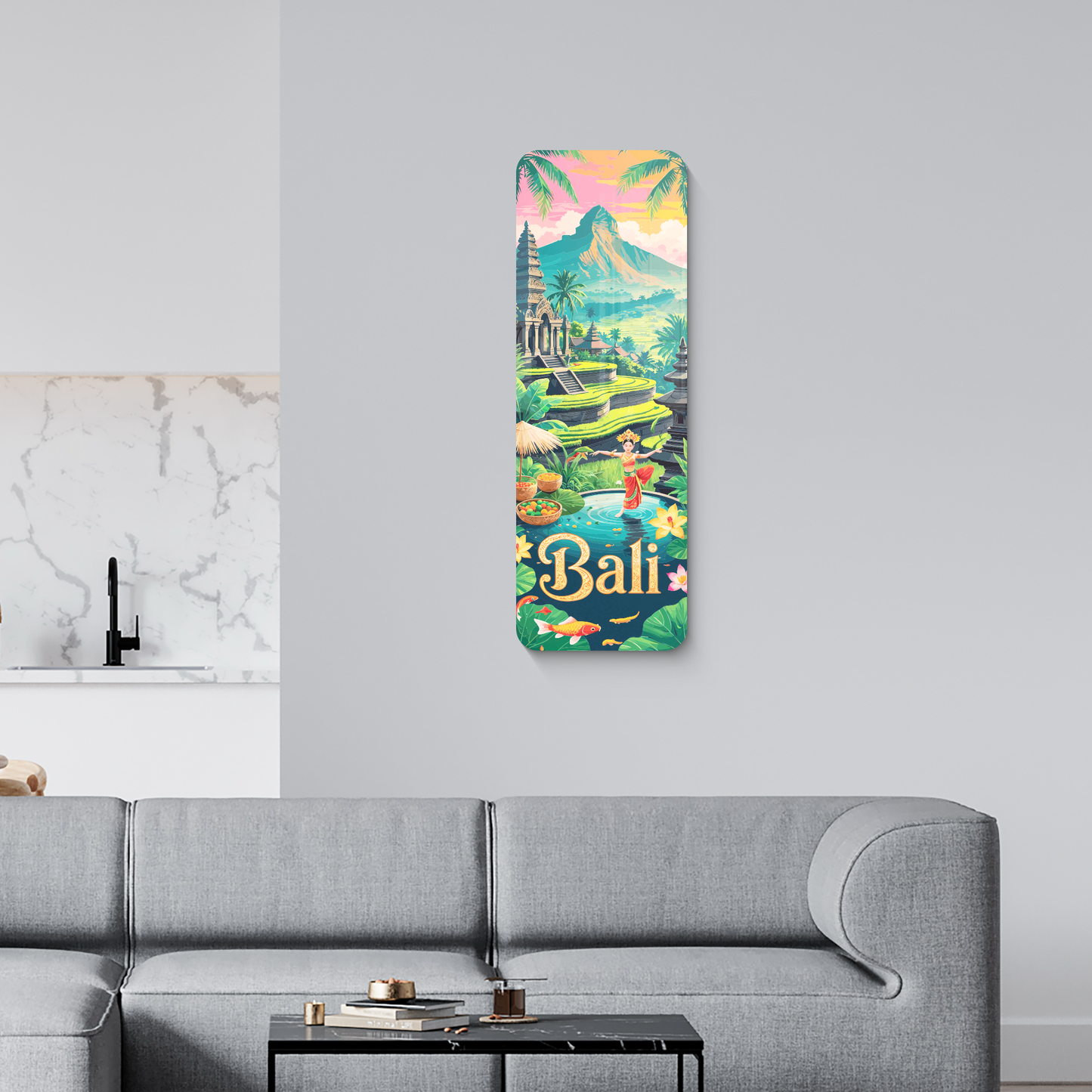 Bali Wall Decor, Housewarming Gift Idea, Unique Wall Decor, Living Room Wall Art, Travel Lover Gift, UV Printed Decor, Large Wall Decor Gift
