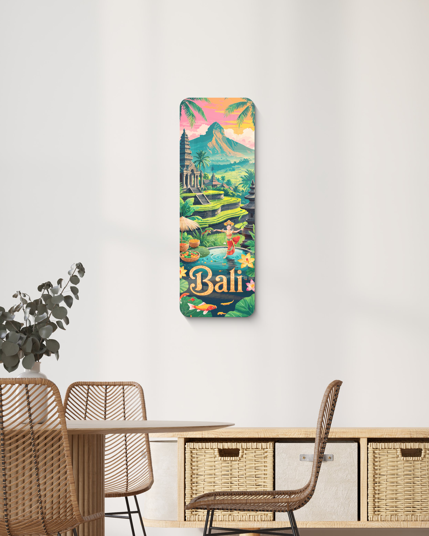 Bali Wall Decor, Housewarming Gift Idea, Unique Wall Decor, Living Room Wall Art, Travel Lover Gift, UV Printed Decor, Large Wall Decor Gift