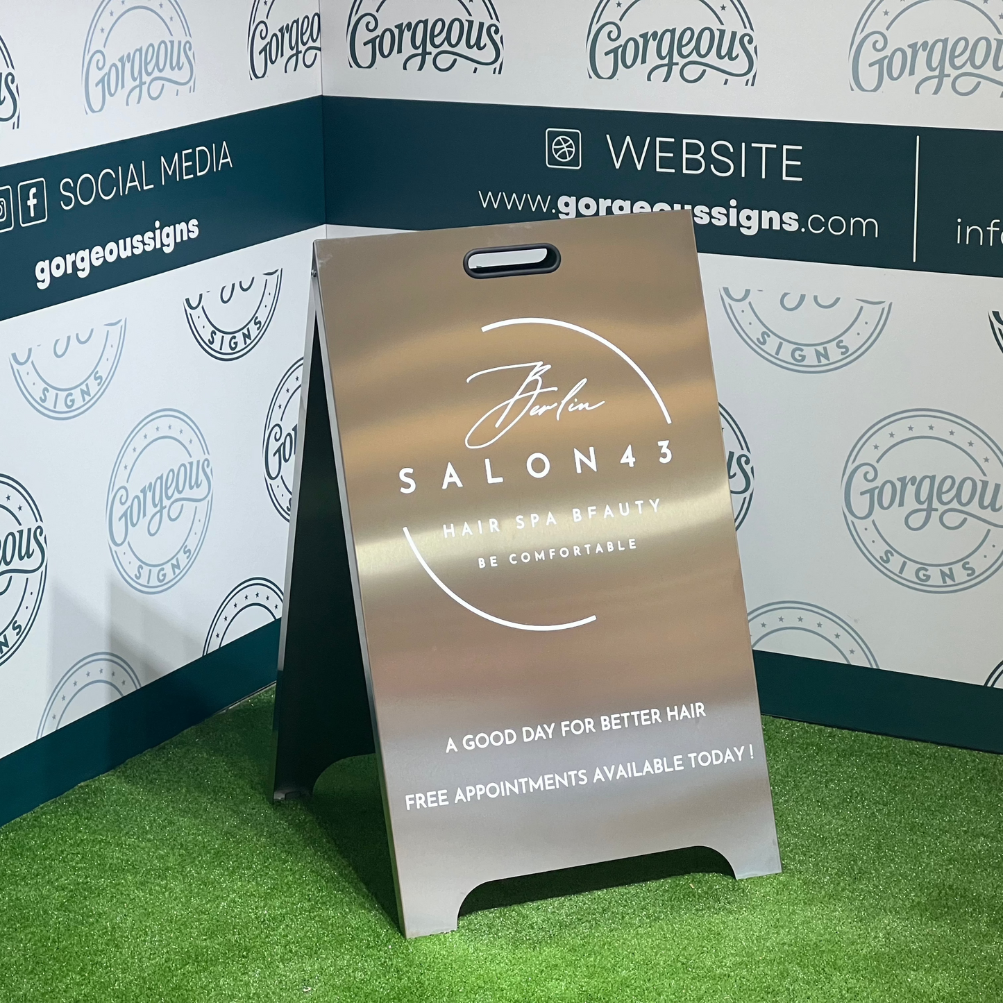 A Frame Sign, Sidewalk sign, Custom metal sign, Pavement sign, Sign for Cafe, Store sign, Sandwich board sign, Shop sign, A board sign