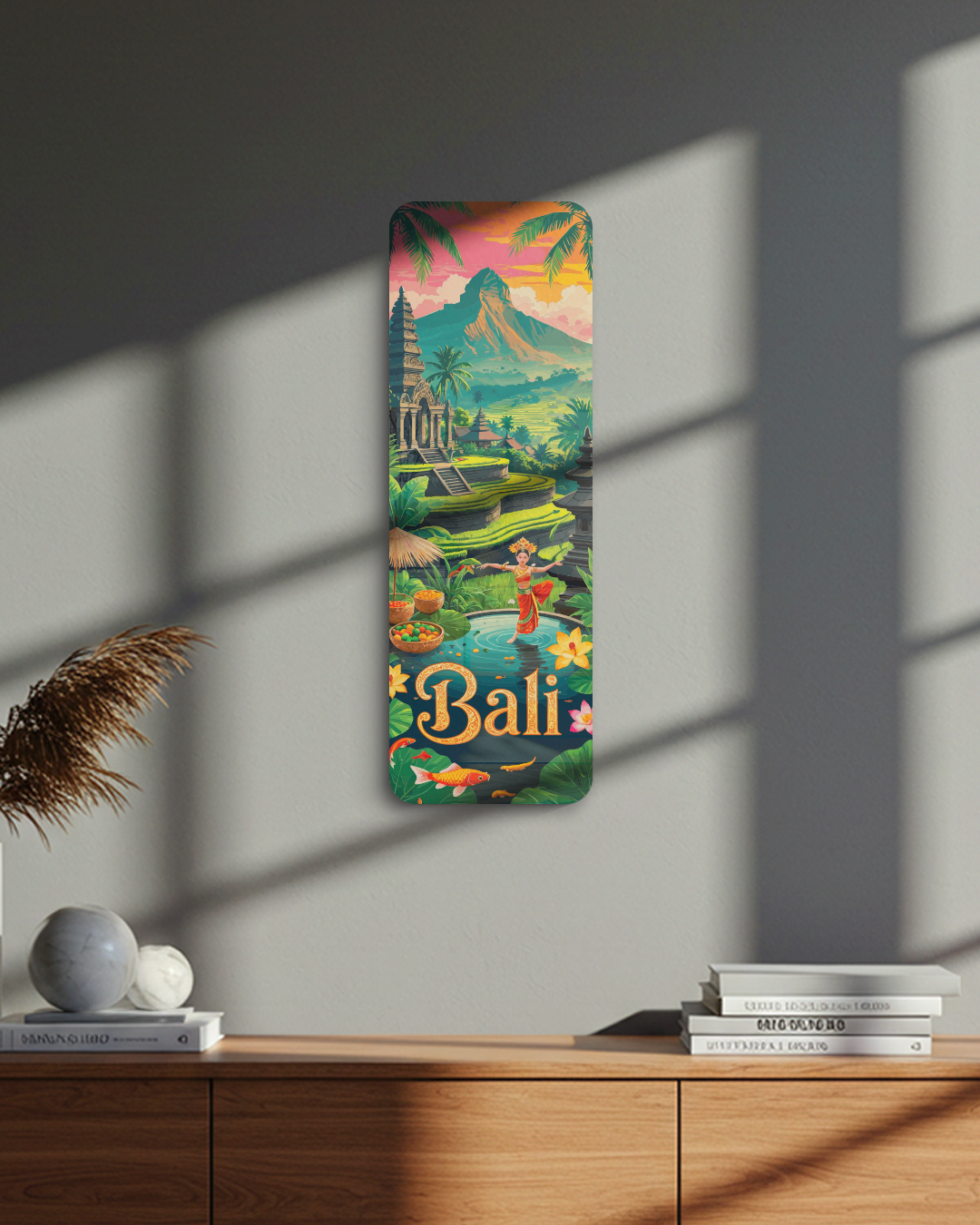 Bali Wall Decor, Housewarming Gift Idea, Unique Wall Decor, Living Room Wall Art, Travel Lover Gift, UV Printed Decor, Large Wall Decor Gift