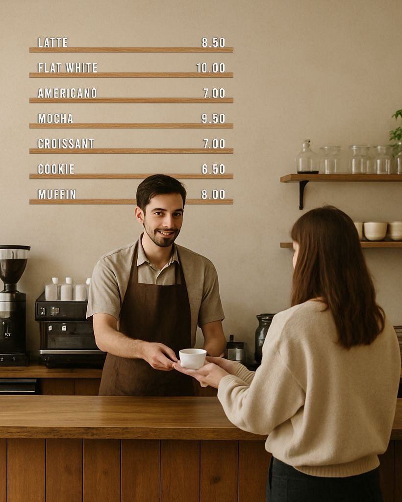 Changeable Letter Board, Wall Menu for Cafe, Wooden Coffee Shop Menu Board, Restaurant Menu Board, Menu Rails, Cafe Coffee Shop Menu Display