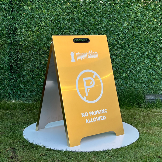 A Frame Sign, No Parking Sign, Sidewalk sign, No Parking Allowed Sign, Pavement sign, Sign for Businneses, Store sign, Sandwich board sign,