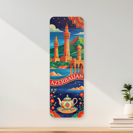 Modern Azerbaijan Wall Art – UV Printed Decorative Sign for Living Room, Travel Lover Gift, Unique Home Decor, Wall Hanging Art, Best Gifts