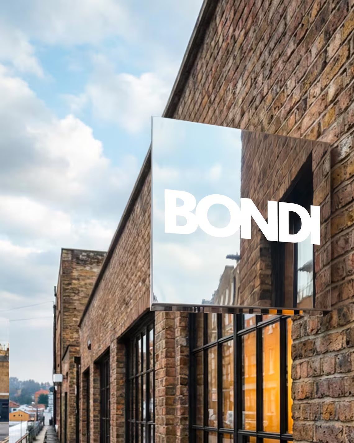 Luxury Stainless Steel Blade Sign – Double Sided Mirror or Brushed Chrome Storefront Sign, Premium Storefront Blade Mirror Chrome Sign