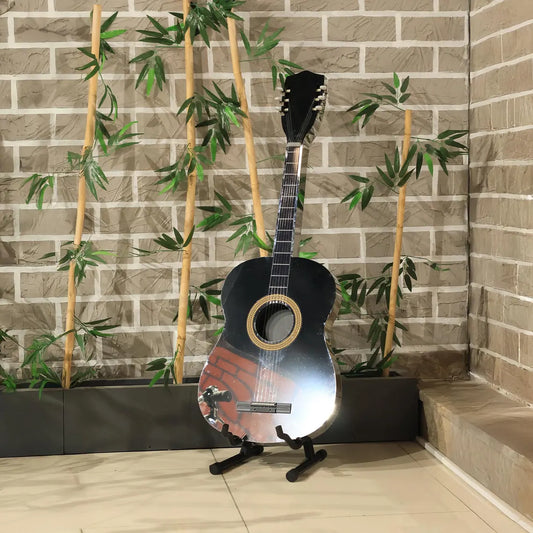 Illuminated Guitar Wall Art for Bars, Stainless Steel LED Guitar Decor, Luxury Music Wall Display