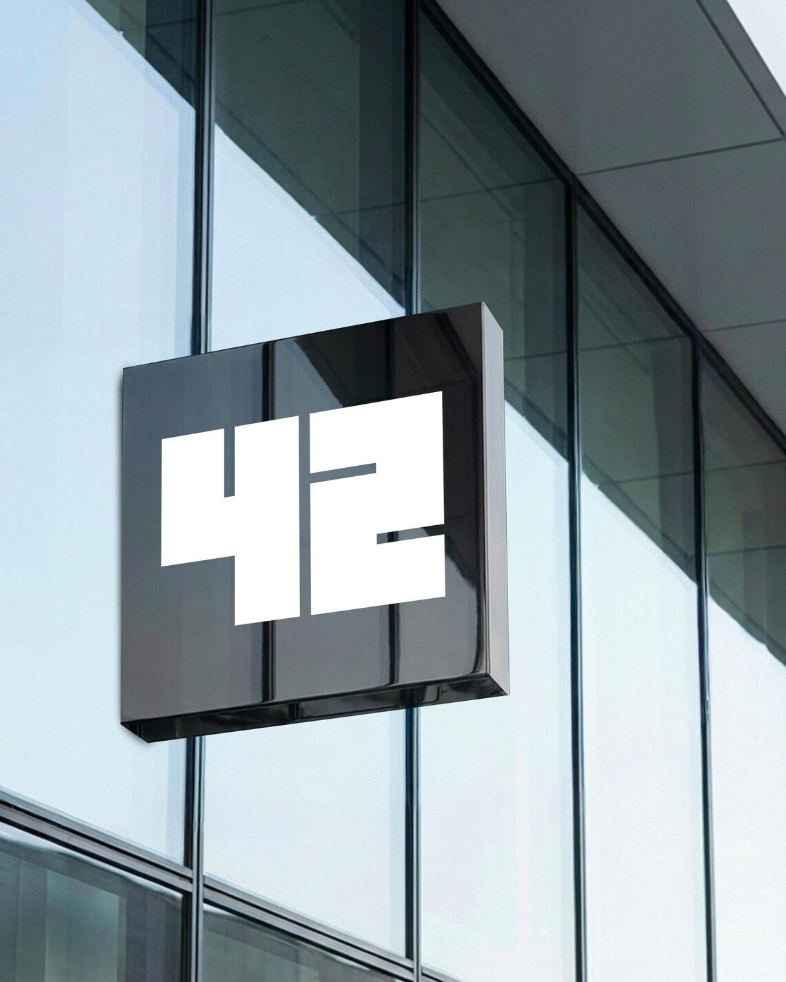 Luxury Stainless Steel Blade Sign – Double Sided Mirror or Brushed Chrome Storefront Sign, Premium Storefront Blade Mirror Chrome Sign