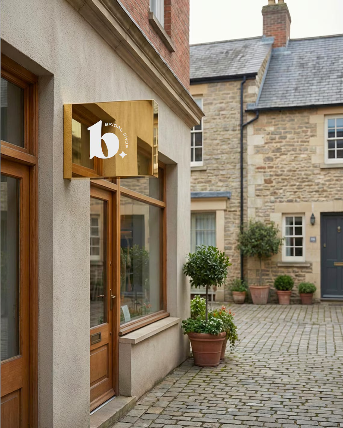 Luxury Stainless Steel Blade Sign – Double Sided Mirror or Brushed Chrome Storefront Sign, Premium Storefront Blade Mirror Chrome Sign