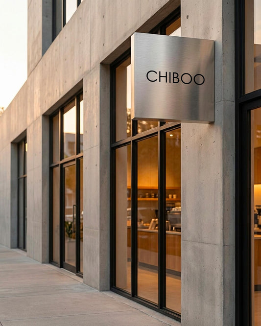 Luxury Stainless Steel Blade Sign – Double Sided Mirror or Brushed Chrome Storefront Sign, Premium Storefront Blade Mirror Chrome Sign