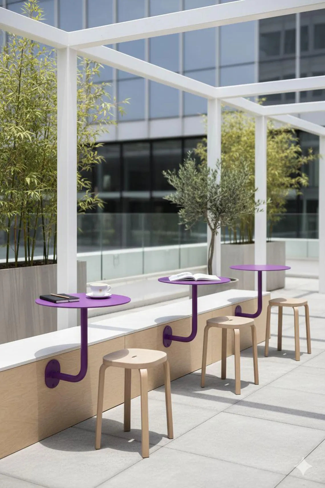 Wall Mounted Cafe Table, Industrial Metal Wall Mounted Cafe Table | Space Saving Bistro Bar Counter