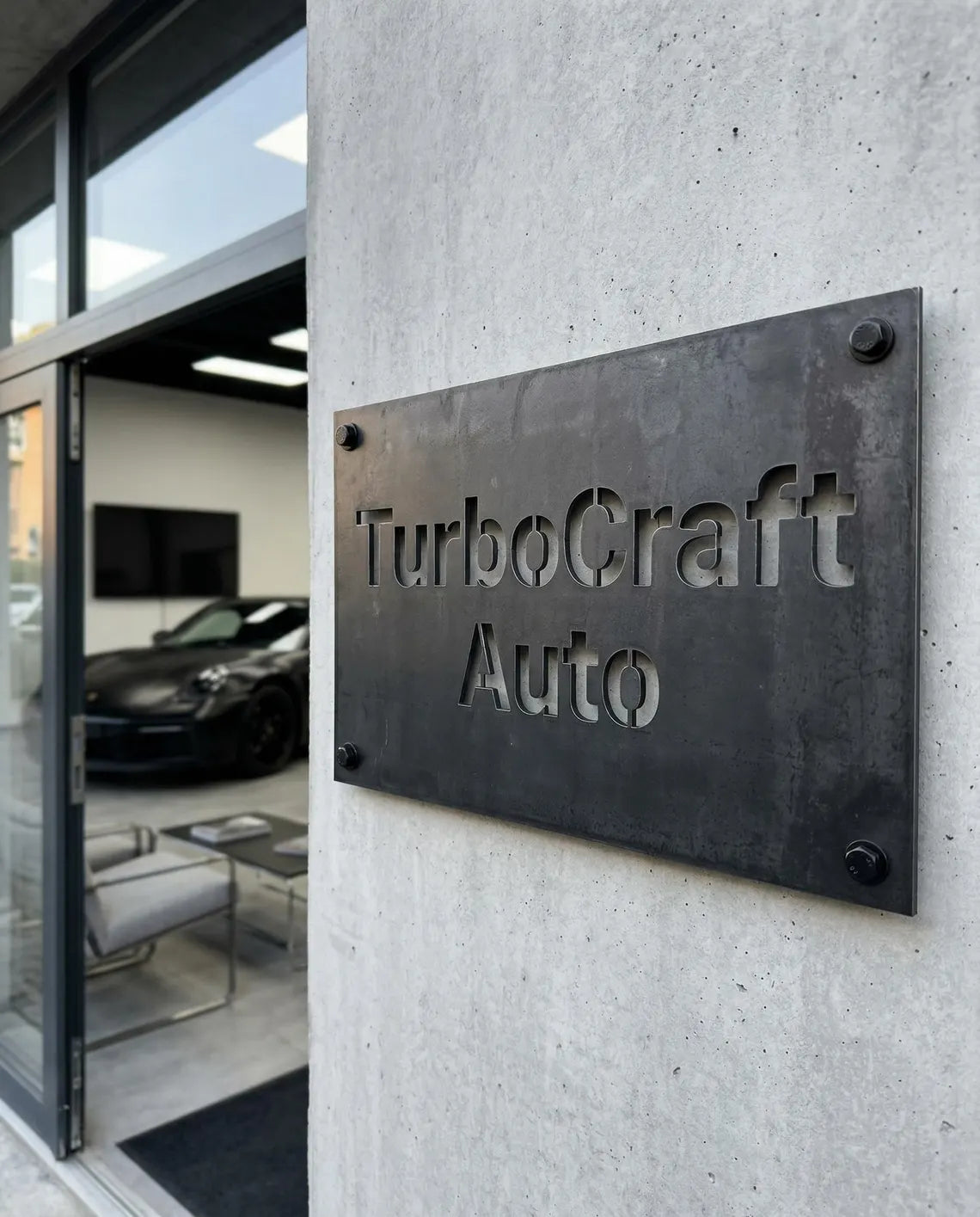 Custom Metal Brand Sign – Personalized Steel Logo Wall Sign for Storefront, Laser Cut Business Signage
