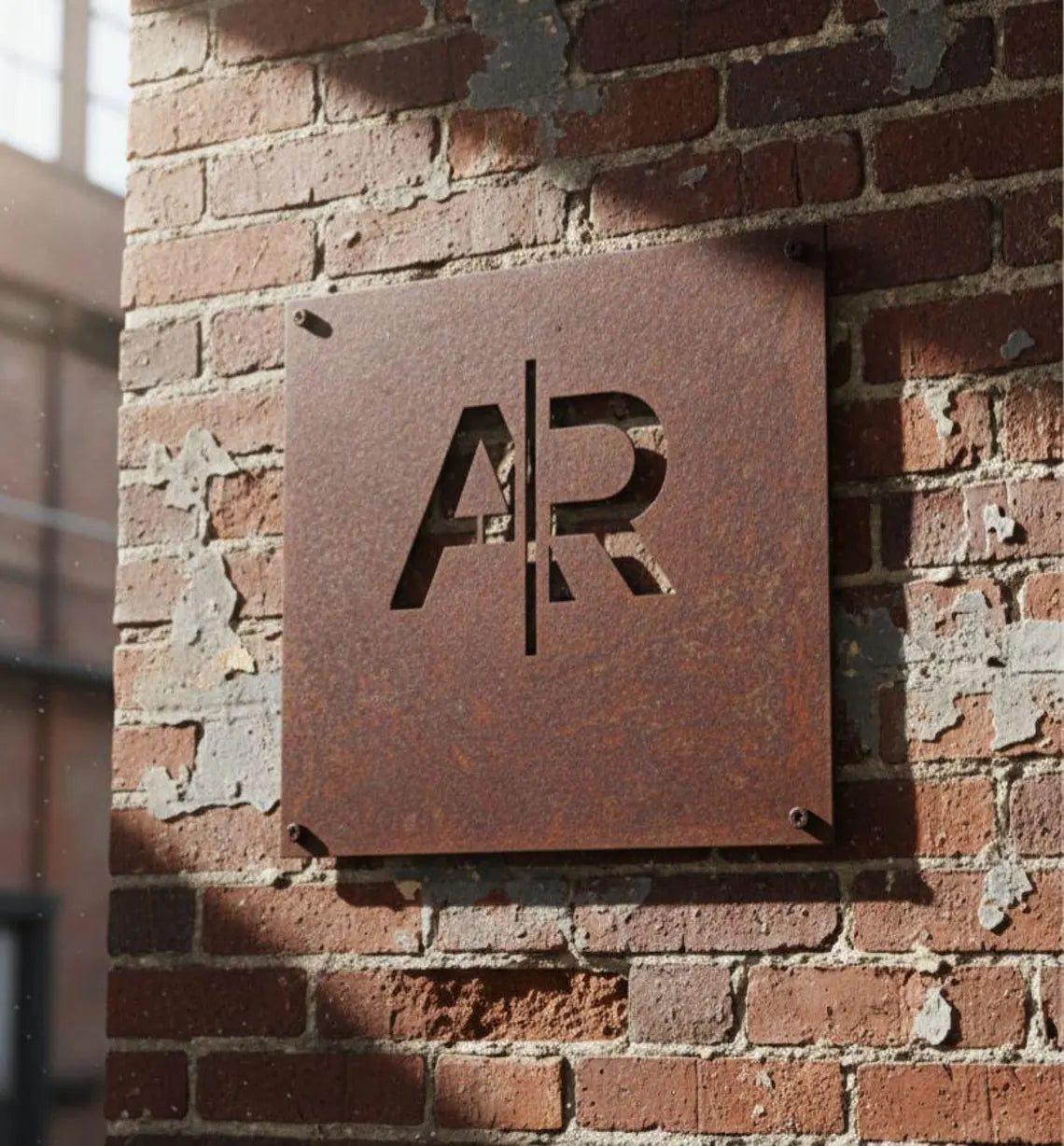 Custom Metal Brand Sign – Personalized Steel Logo Wall Sign for Storefront, Laser Cut Business Signage