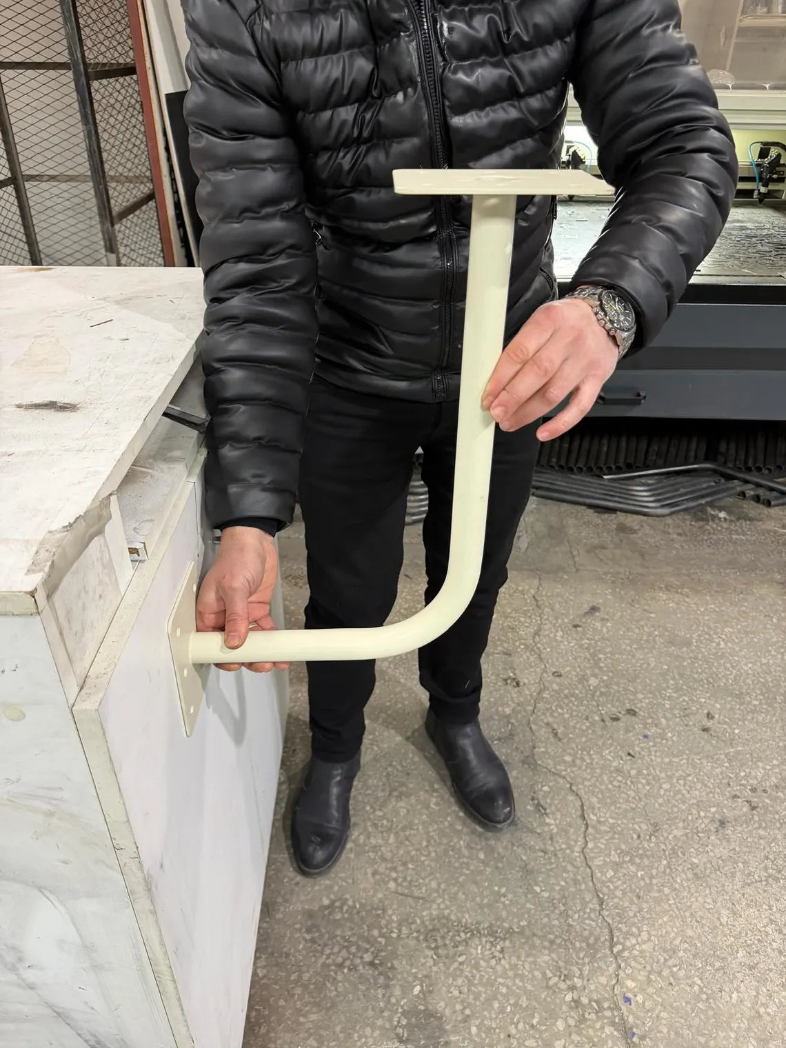 Wall Mounted Cafe Table, Industrial Metal Wall Mounted Cafe Table | Space Saving Bistro Bar Counter