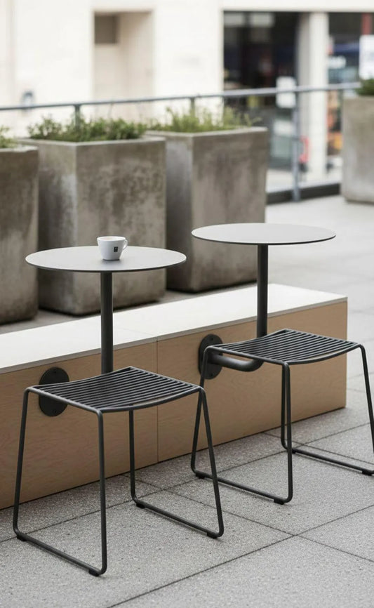 Wall Mounted Cafe Table, Industrial Metal Wall Mounted Cafe Table | Space Saving Bistro Bar Counter