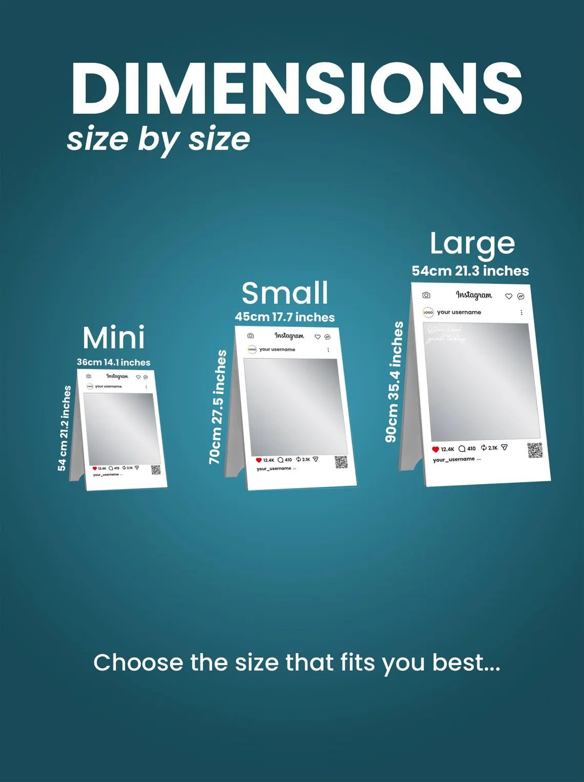 Luxury Metal Selfie Frame Sign – Custom Social Media Display with QR Code for Businesses