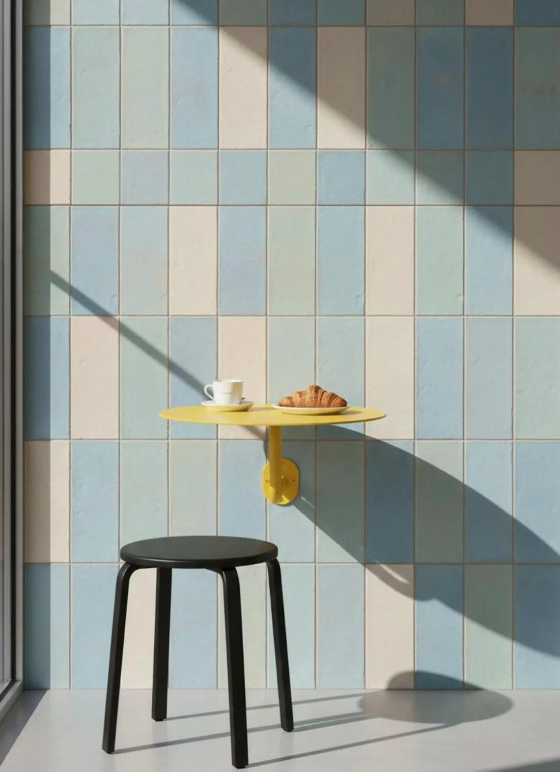 Wall Mounted Cafe Table, Industrial Metal Wall Mounted Cafe Table | Space Saving Bistro Bar Counter