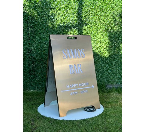 101 Stainless Metal A-Frame Sidewalk Sign