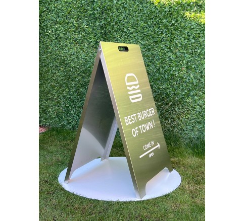 104 Stainless Metal A-Frame Sidewalk Sign