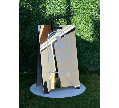 107 Stainless Metal A-Frame Sidewalk Sign