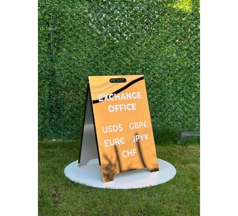 112 Stainless Metal A-Frame Sidewalk Sign