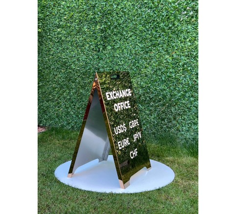 112 Stainless Metal A-Frame Sidewalk Sign