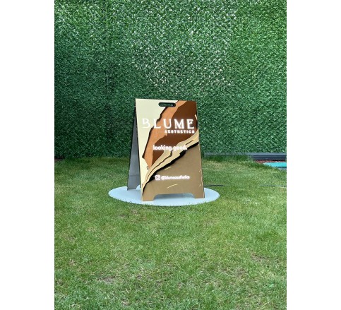 113 Stainless Metal A-Frame Sidewalk Sign