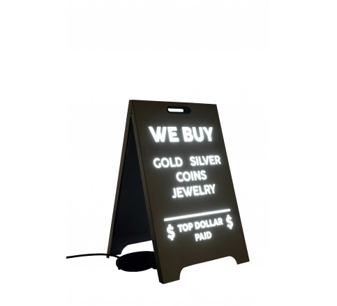 115 Stainless Metal A-Frame Sidewalk Sign