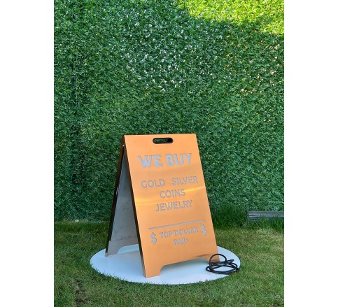 115 Stainless Metal A-Frame Sidewalk Sign