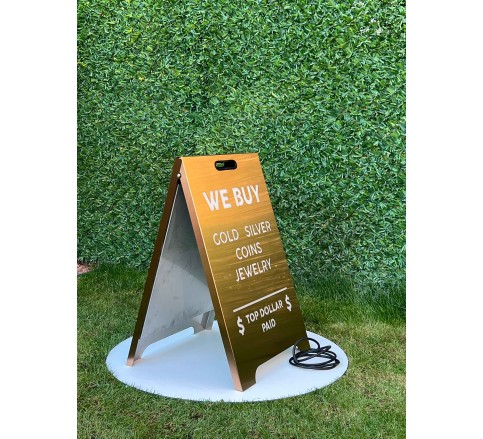 115 Stainless Metal A-Frame Sidewalk Sign